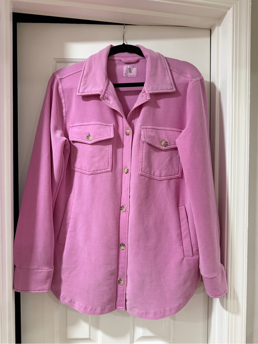 Altar'd State Pink Corduroy Shacket Jacket